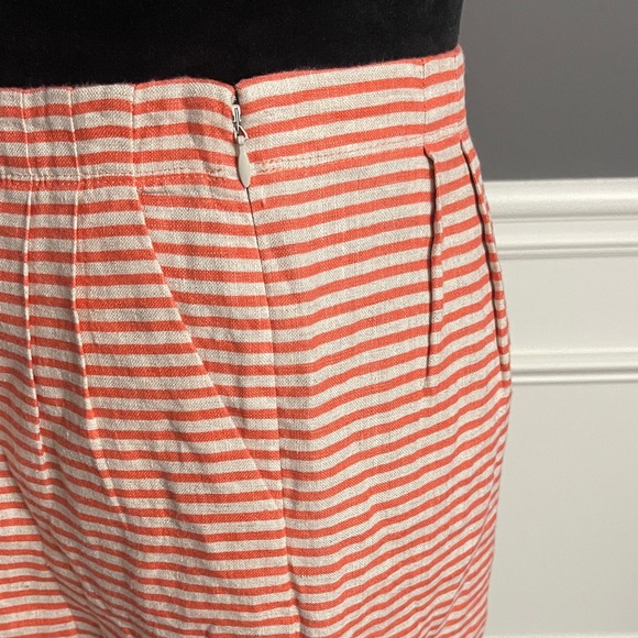 Ann Taylor LOFT Pink and Orange Striped Linen Skirt - Picture 5 of 9